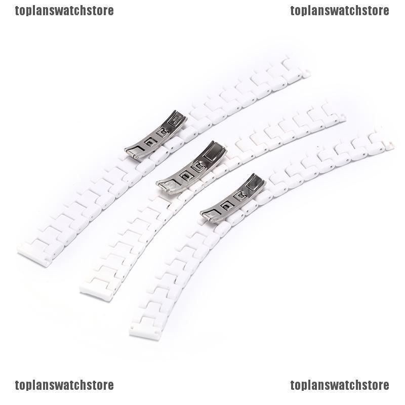 1 Dây Đeo Đồng Hồ Bằng Sứ Màu Trắng 14mm 16mm