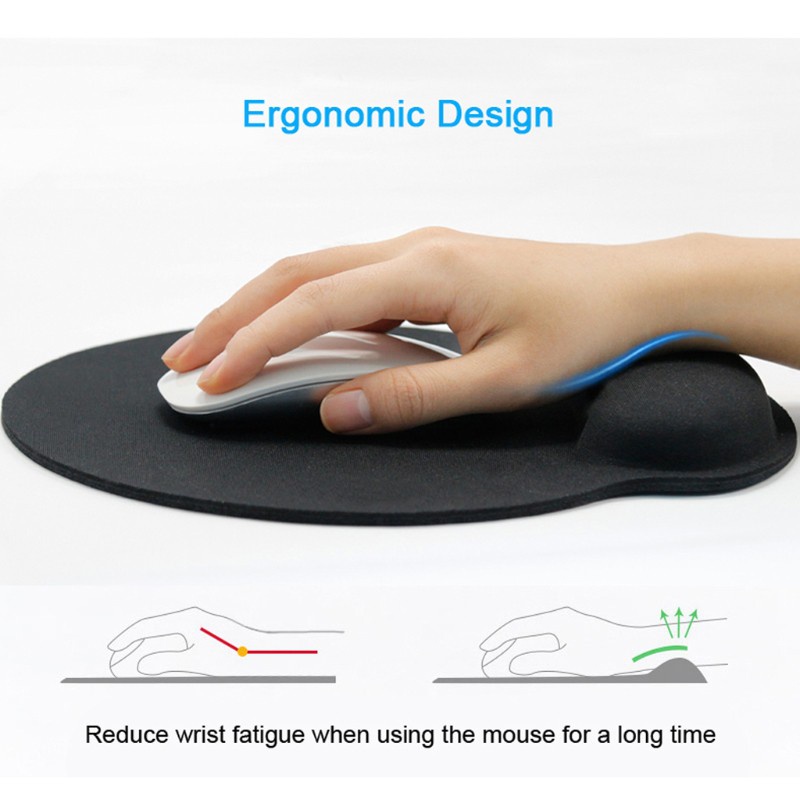 DOU Wrist Rest Mouse Pad Memory Foam Superfine Fibre Wrist Rest Pad Ergonomic Mousepad for Typist Office Gaming PC Laptop