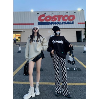 ✼Quần Dài Lưng Cao Ống Rộng Họa Tiết Sọc Caro Phong Cách Hàn Quốc Thời Trang Cho Nữ