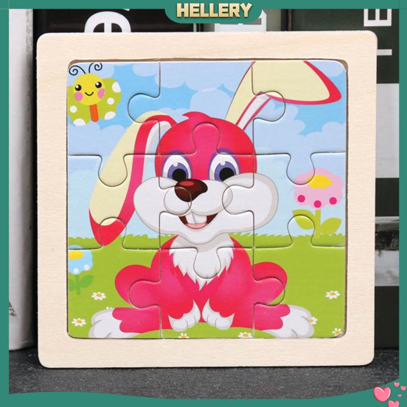 Bộ Đồ Chơi Xếp Hình 9 Mảnh Bằng Gỗ Hình Động Vật Cho Bé