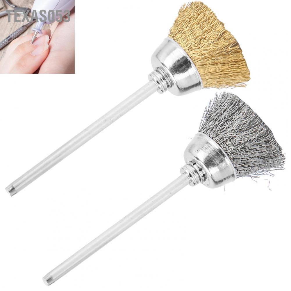 Texas053 Dây đồng thau Máy khoan móng tay Bit làm sạch Bàn chải đánh bóng Đầu Dụng cụ Phụ kiện