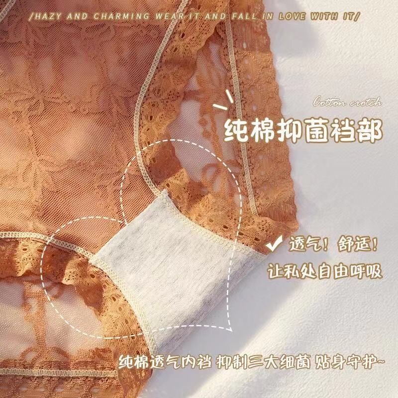 Quần Lót Ren Hoa Xuyên Thấu Phối Viền Ren Kháng Khuẩn 636