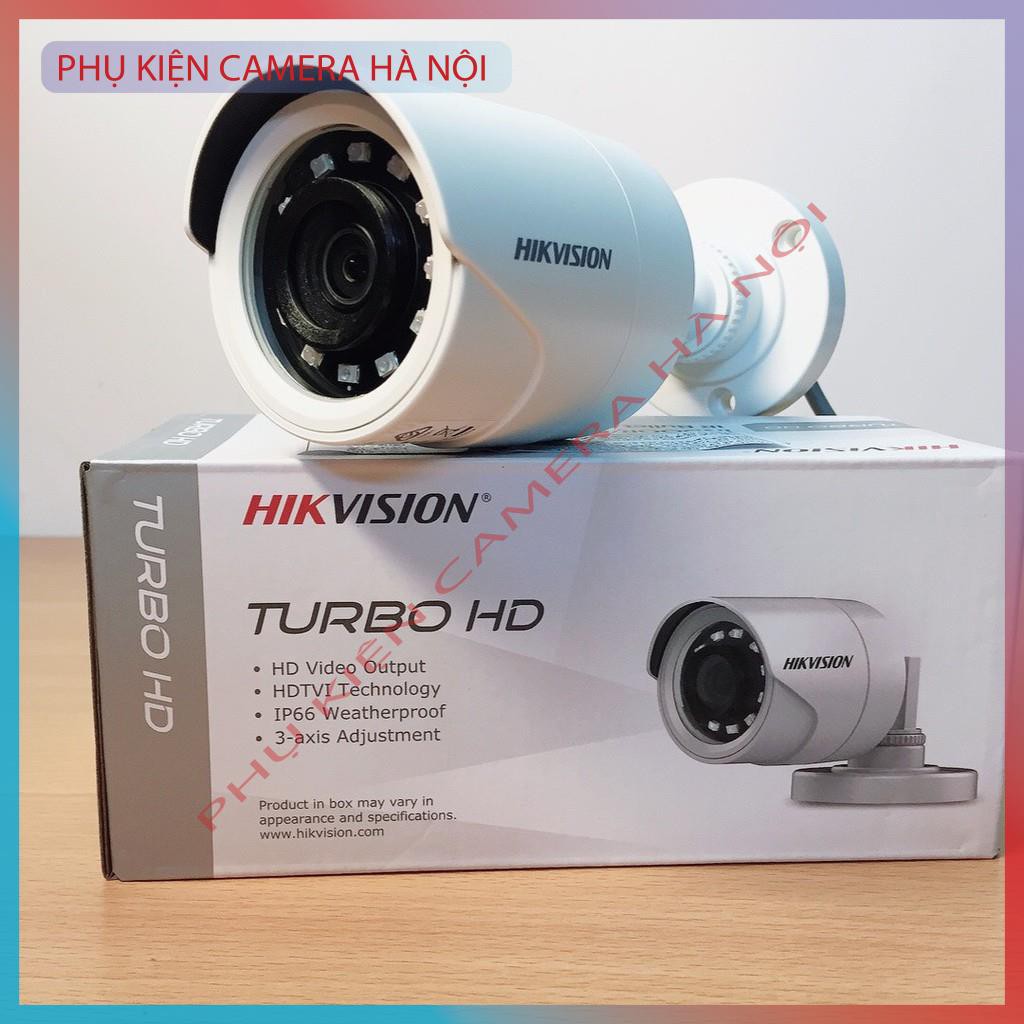 Trọn Bộ 4 Camera 2mp Hikvision Hàng chính hãng kèm 40m dây đồng trục liền nguồn, Đầy đủ phụ kiện lắp đặt