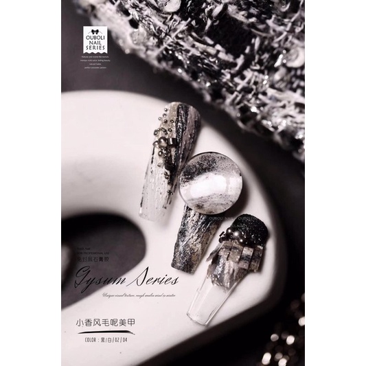 Set gel xi măng 2 màu trắng đen Ouboli