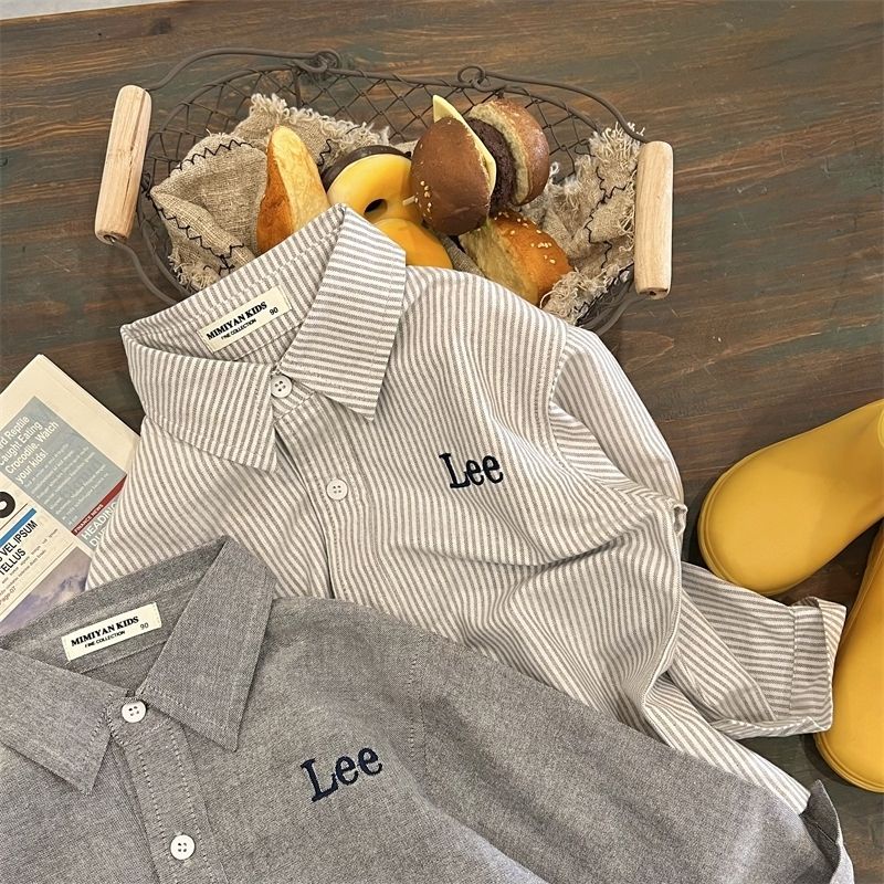 Áo Sơ Mi Tay Dài Kẻ Sọc Thêu Họa Tiết Kiểu Phương Tây Thời Trang Mùa Thu 2022 Cho Bé