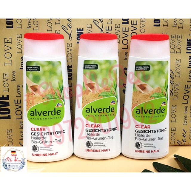 Nước hoa hồng Alverde cho da mụn 200ml