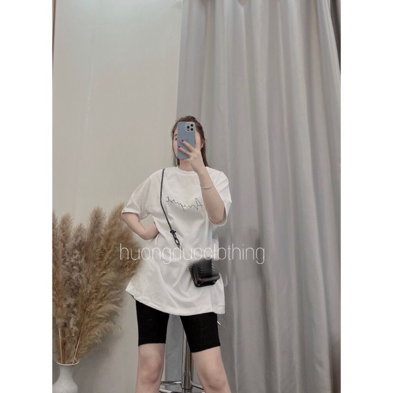 Sét Áo Thun Tay Lỡ Dòng Chữ Kèm Quần Legging Bó Ôm