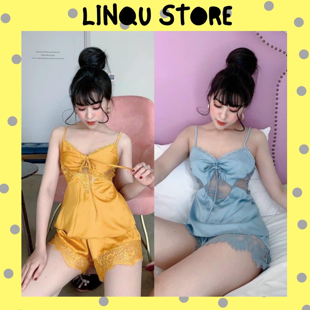 Đồ ngủ sexy 🌺 FREESHIP 🌺 Đồ ngủ sexy phối ren, đồ ngủ 2 dây cao cấp chất lụa mịn Freesize dưới 60kg