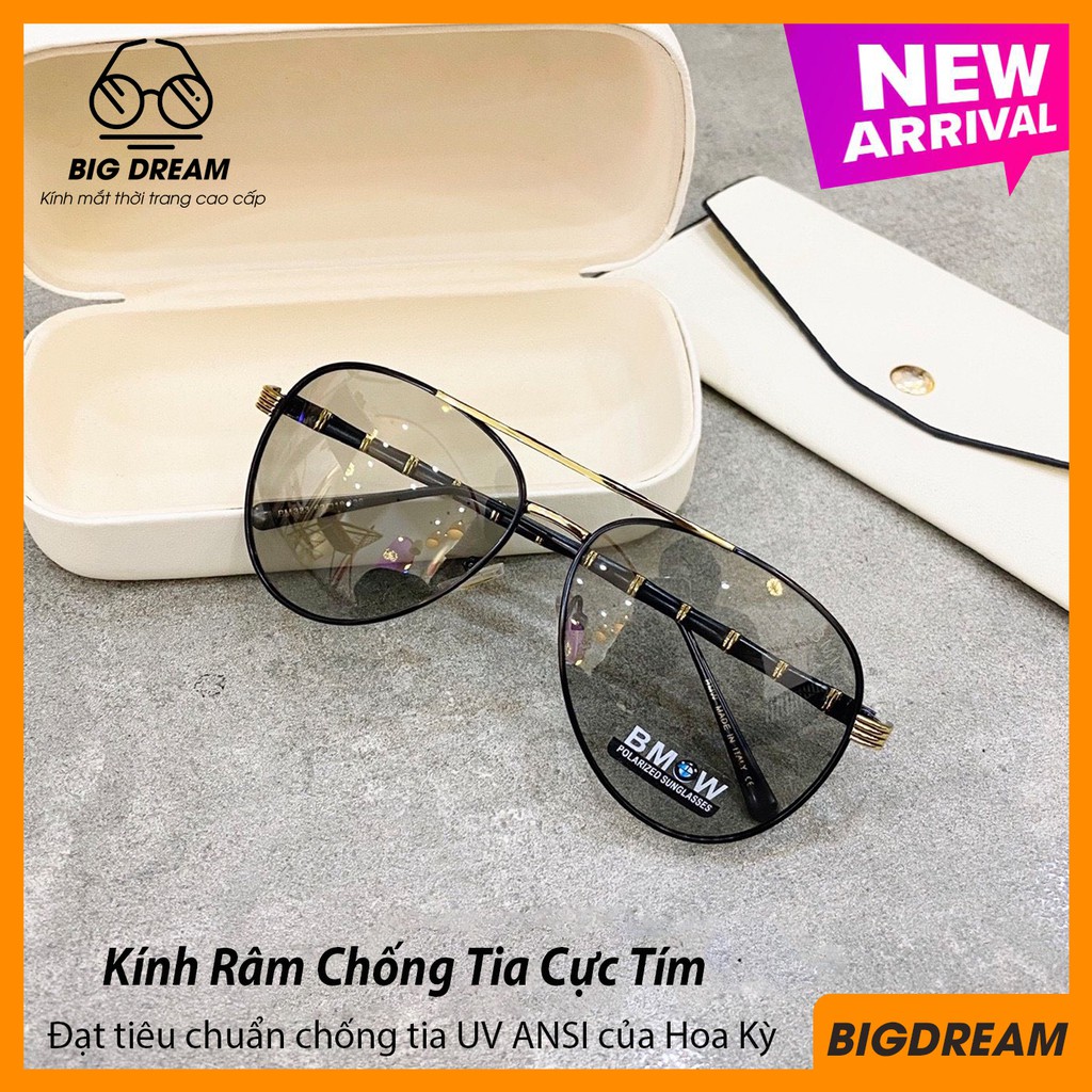 Kính mát nam đổi màu ngày và đêm theo nhiệt độ kiểu dáng giọt nước - Mắt kính chống tia UV JJBMW333 - Bảo hành 12 tháng