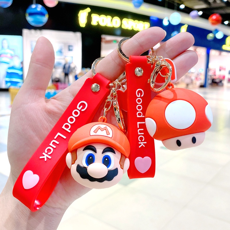 Móc Khóa Xe Hơi/ Túi Xách Hình Mario Dễ Thương Phong Cách Hàn Quốc Cho Nam Và Nữ