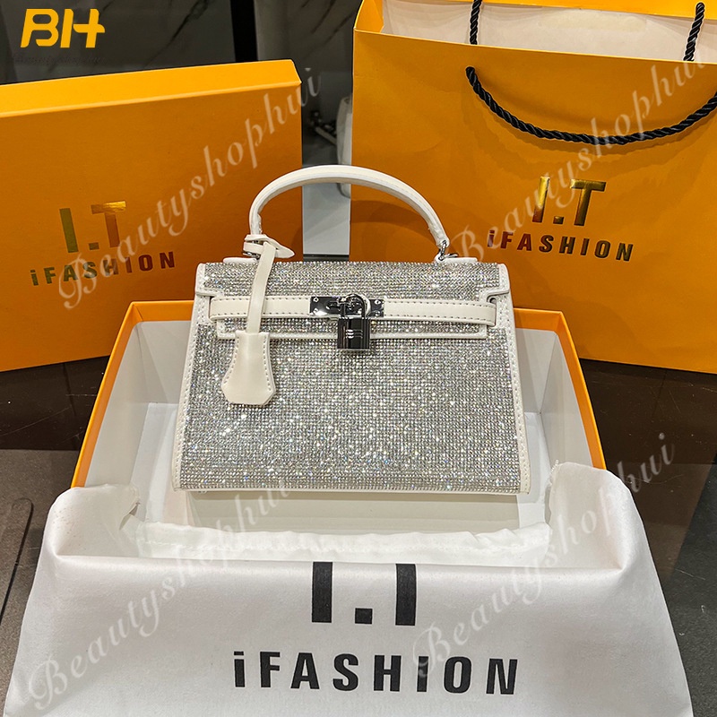 Túi Xách Đeo Vai Họa Tiết Da Cá Sấu Đính Đá Thời Trang Mới 2022 Cho Nữ