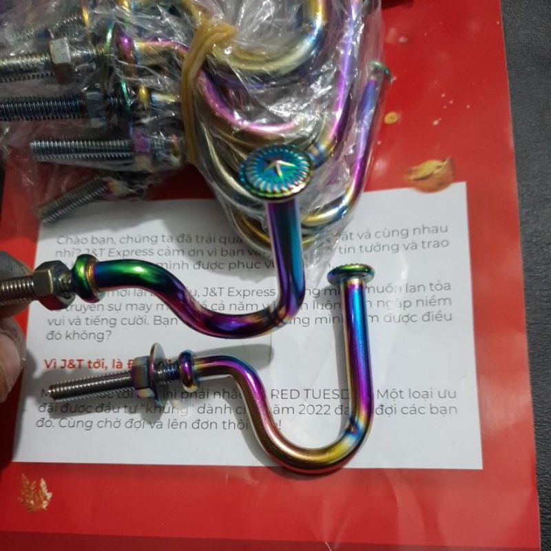 Móc treo đồ titan gắn cho các dòng xe phổ thông, loại móc Câu xe máy titan cao cấp 8ly