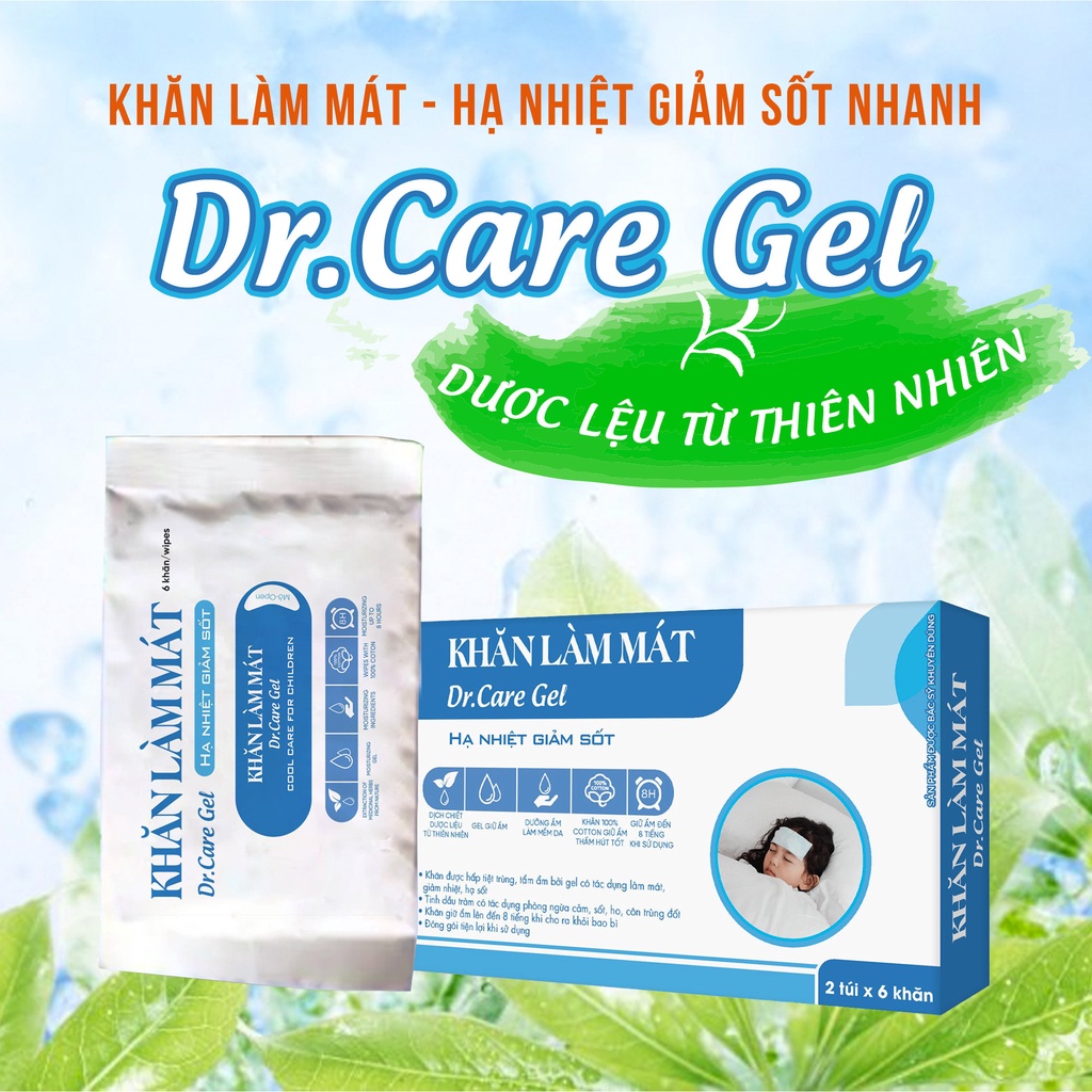 Khăn làm mát DR.CARE - thành phần từ thiên nhiên (Hộp 12 khăn)