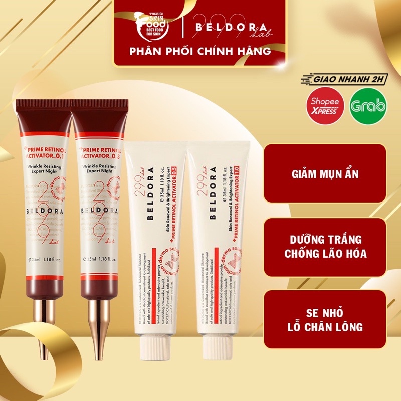 Kem chống lão hoá ngừa nám tàn nhang mụn Retinol Bedora 299 0,1 0,3 0,5 1.0 % - Hàng chính hãng