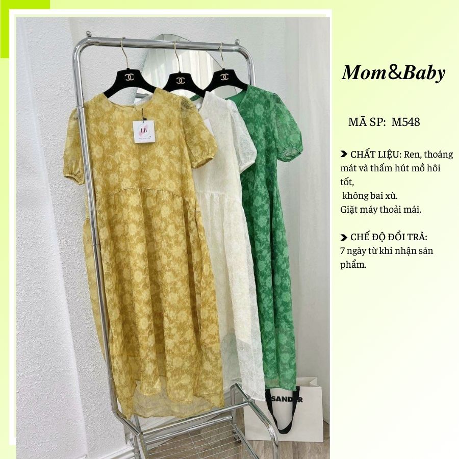 Đầm Bầu Váy Bầu Công Sở Lịch Sự Mùa Hè Đi Làm Đi Chơi M548 Mom and Baby