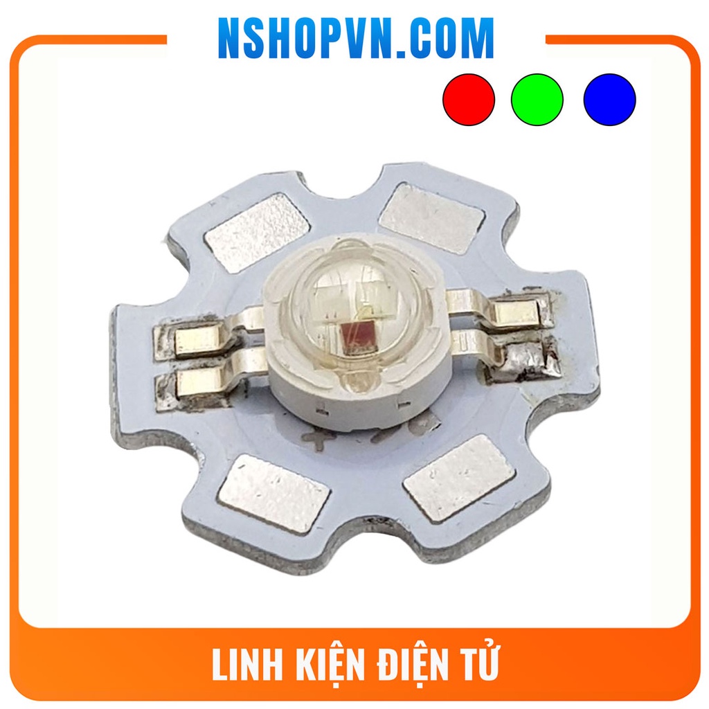 Led RGB 3x3W 4 chân kèm đế