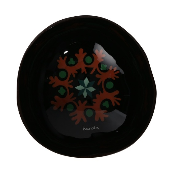 Bát dừa sơn mài họa tiết hoa Hanoia