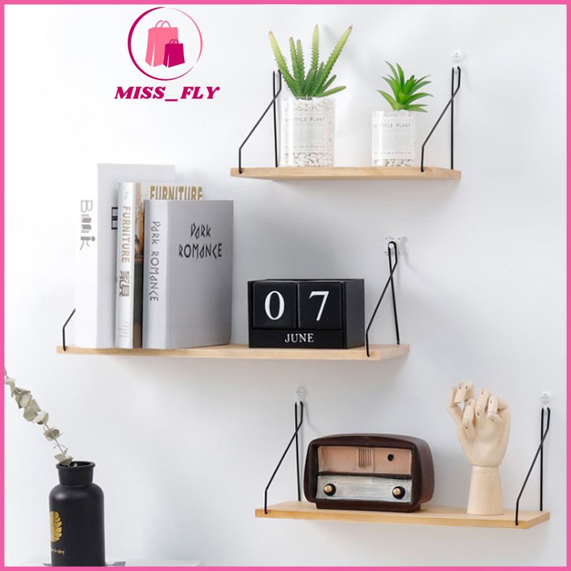 Kệ nhà tắm treo tường giá gỗ trang trí nhà cửa độc đáo, tiết kiệm không gian Kệ chữ nhất độc đáo