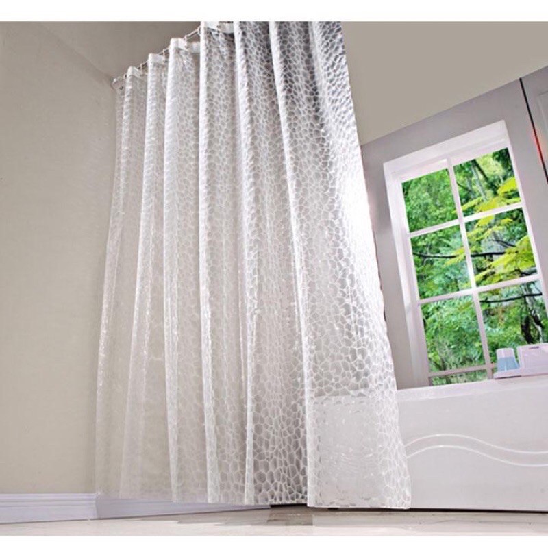 RÈM PHÒNG TẮM LOẠI 1 - HOẠ TIẾT KẺ VÂN TRONG SUỐT