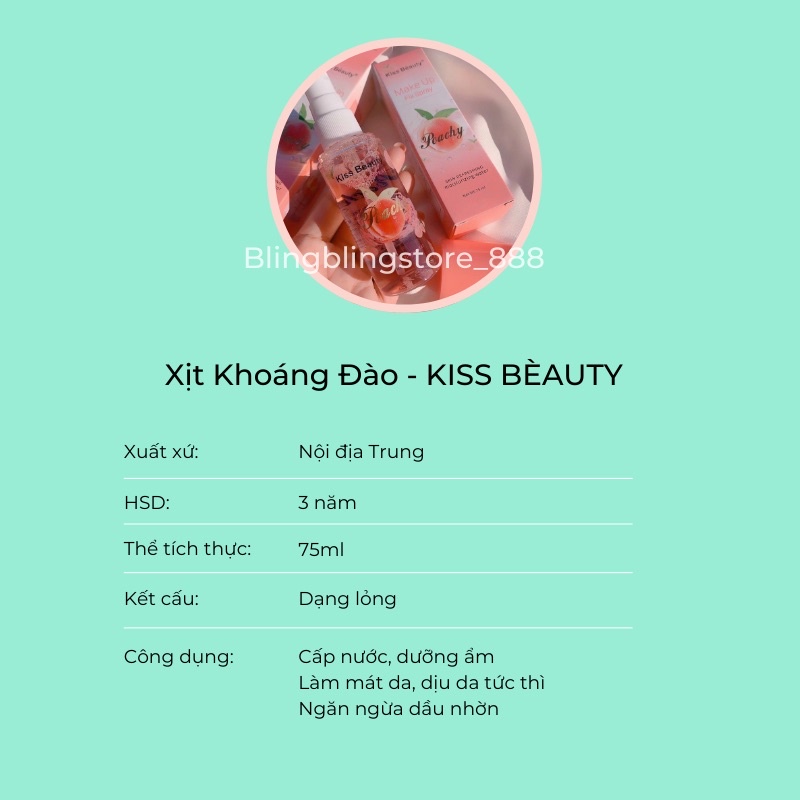Xịt Khoáng Đào - Kiss Beauty | BigBuy360 - bigbuy360.vn