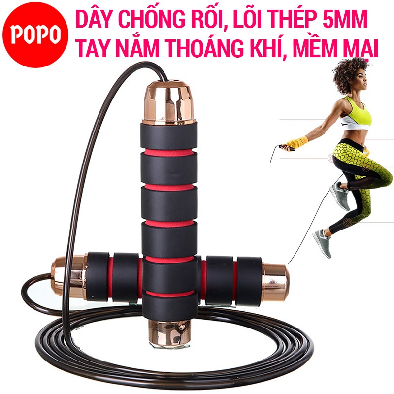 Dây nhảy dây thể dục POPO TS40 tập thể lực giảm cân giảm mỡ bụng đốt cháy calo, tập luyên kickbox, boxing