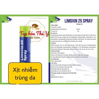 LIMOXIN SPRAY DUNG DỊCH XỊT NHIỄM TRÙNG DA