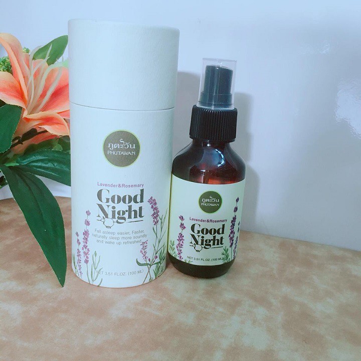 Tinh Dầu Xịt Gối Phutawan Goodnight Night Lavender 100ml