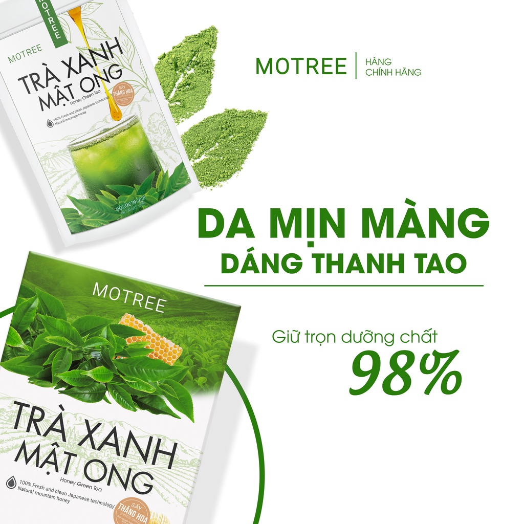 [Xả Kho] Bột trà xanh mật ong MOTREE sấy thăng hoa công nghệ Nhật Bản hộp 54gr.