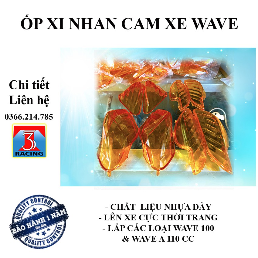 Bộ ốp Xi nhan cam lắp các loại Wave 100 cc và Wave a 110 cc - HÀNG DÀY LOẠI 1 - 3T RACING