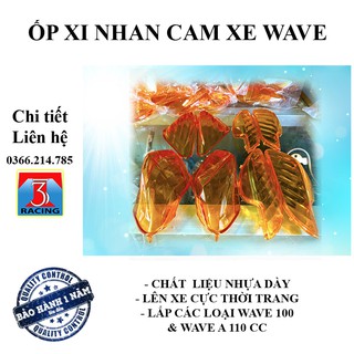 Bộ gồm 4 ốp Xi nhan cam lắp các loại Wave 100 cc và Wave a 110 cc - HÀNG DÀY LOẠI 1 - 3T RACING