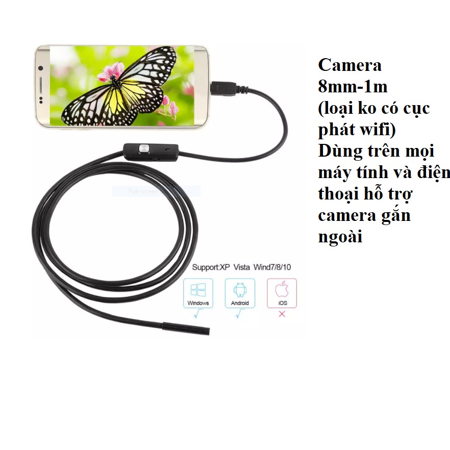 [Mã 2404EL10K giảm 10K đơn 20K] Camera nội soi chống nước kết nối wifi 8mm dùng cho mọi Máy tính/Điện thoại