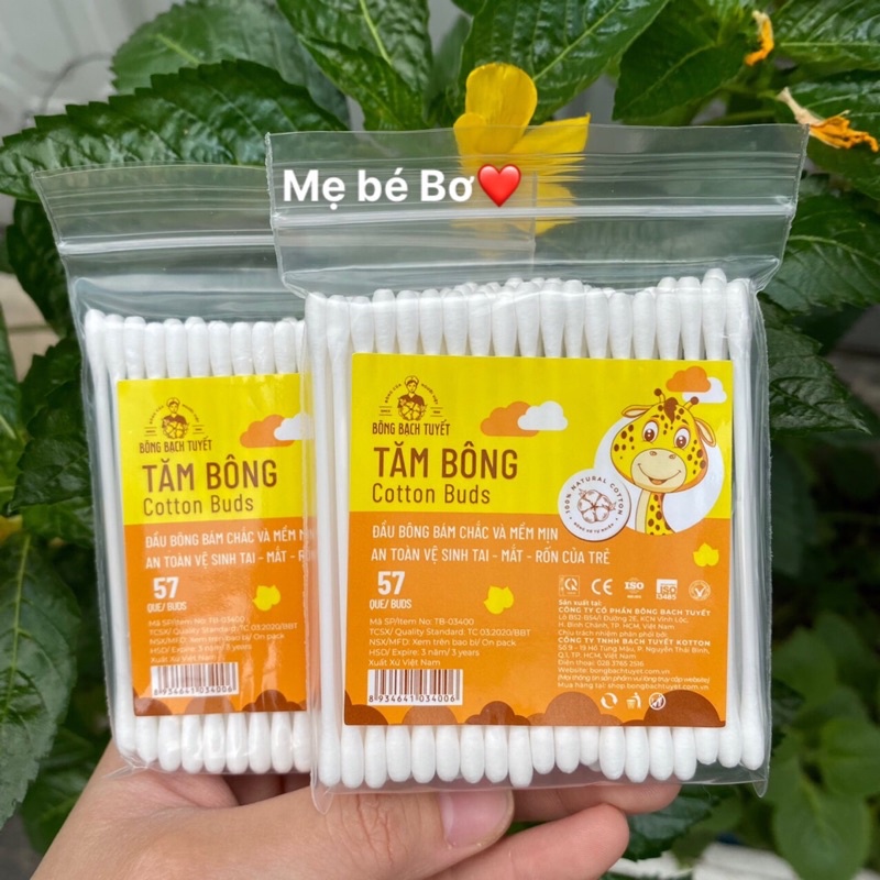 [Hộp tròn] Tăm bông ráy tai Bông Bạch Tuyết Merigo đầu nhỏ cho bé