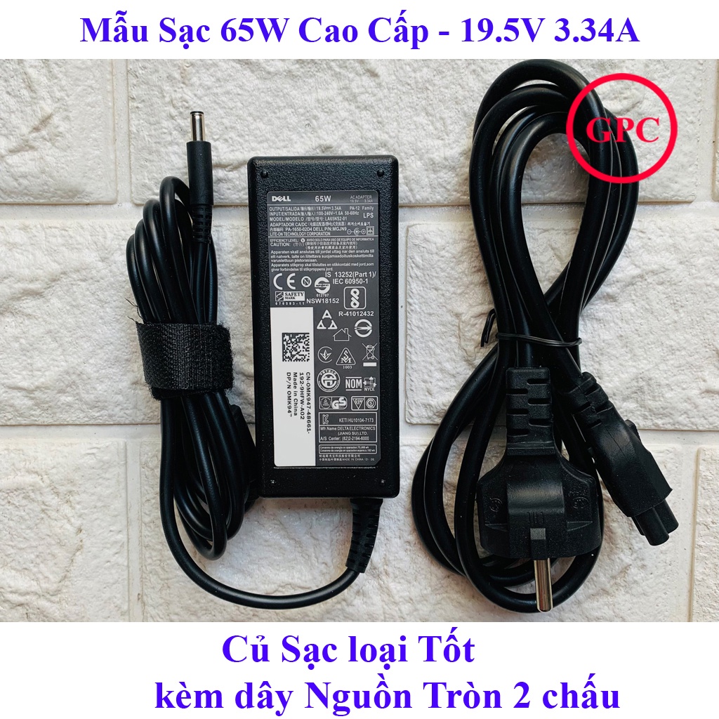 Sạc Laptop Dell 19.5v - 2.31a - 45w - Adapter Kèm dây nguồn XPS 13 Inspiron 5452 5455 5458 5459 - Nhập Khẩu