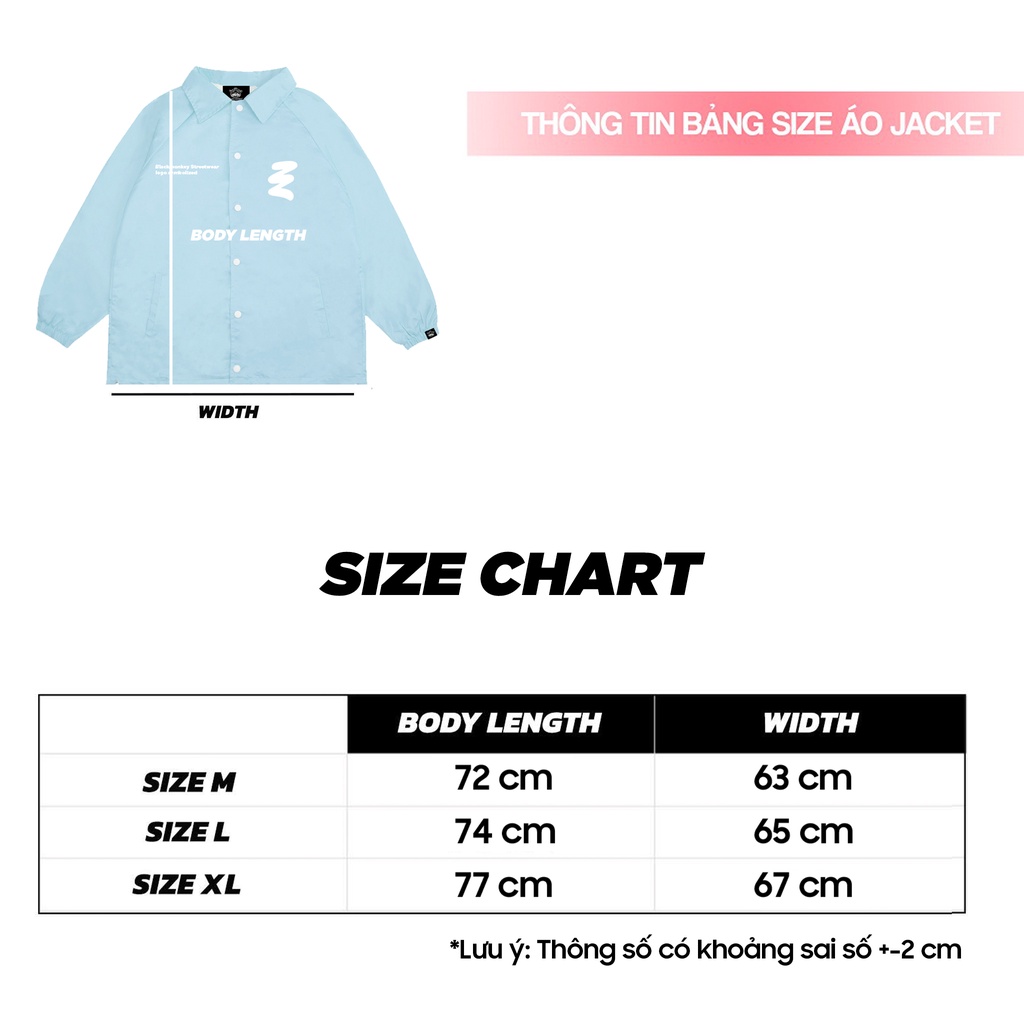 ÁO KHOÁC BIỂU TƯỢNG XANH TRẮNG - BLACK MONKEY LOGO SYMBOLIZED COACH JACKET