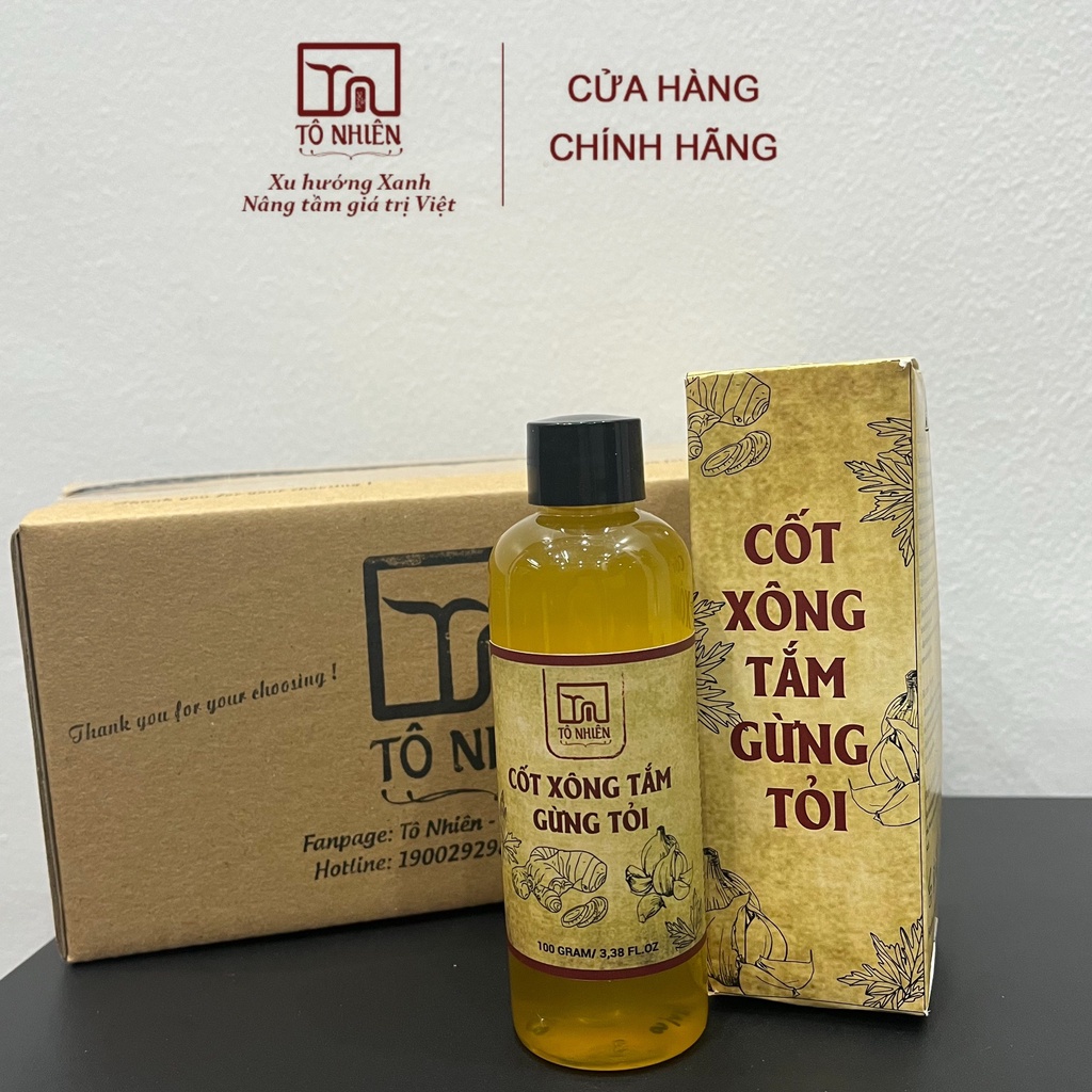 Cốt xông tắm gừng tỏi Tô Nhiên - Combo 3 bộ - Giúp giữ ấm cơ thể, tăng cường hệ miễn dịch cho mọi lứa tuổi