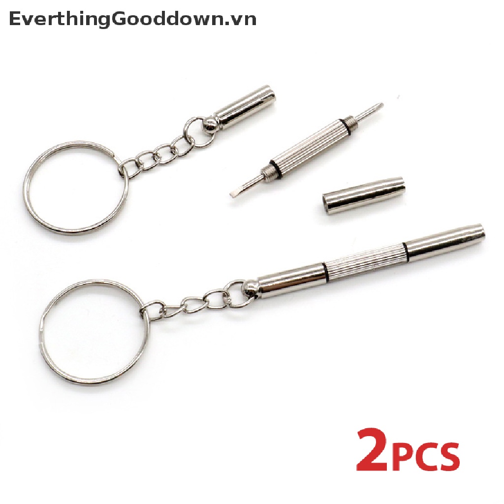2 Cái tui vít thu nhỏ 3 trong 1 có móc khóa thích hợp sửa chữa điện thoại đồng hồ