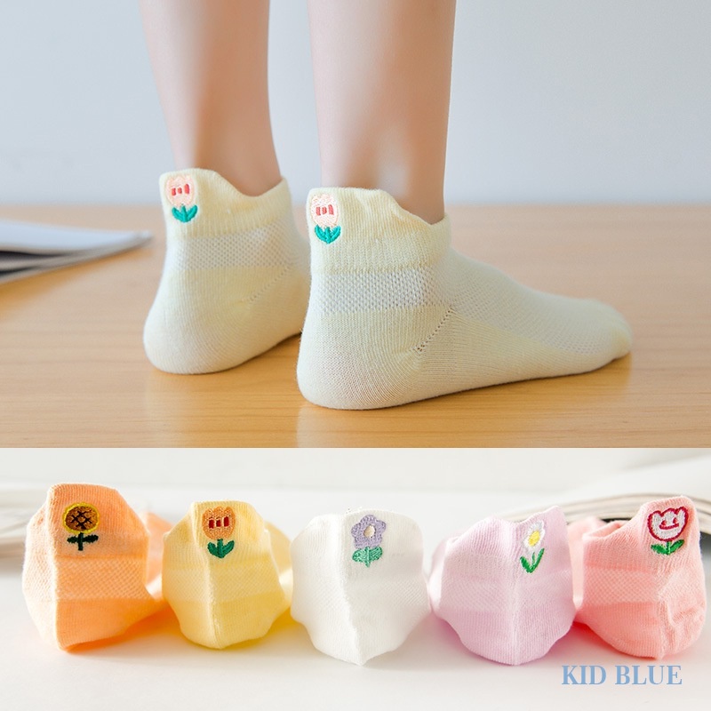 Vớ Cổ Thấp Phối Lưới Mỏng Thoáng Khí Thêu Họa Tiết Hoạt Hình Dễ Thương Thời Trang Mùa Hè Cho Bé Trai Và Gái