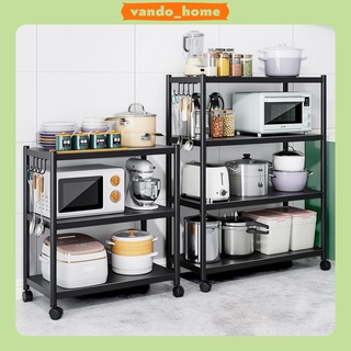 Kệ Bếp Để Lò Vi Sóng Thép Carbon Sơn Đen Tĩnh Điện Kệ Để Đồ Đa Năng VANDO
