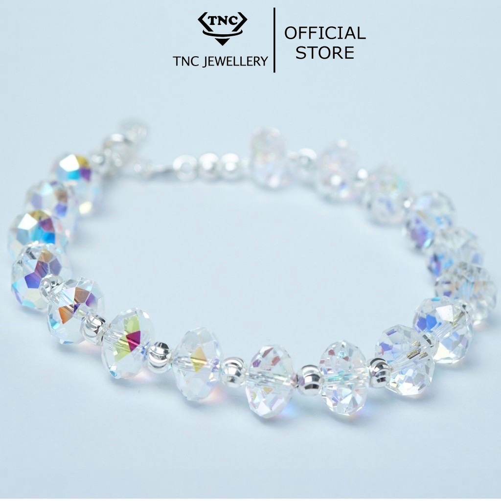 Lắc tay bạc nữ đẹp bạc Ý pha lê sang trọng cho nữ- Trang sức TNC Jewellery