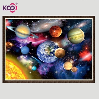 Bộ tranh đính đá 5D tự làm hình chín hành tinh bên ngoài hệ mặt trời 30x40cm