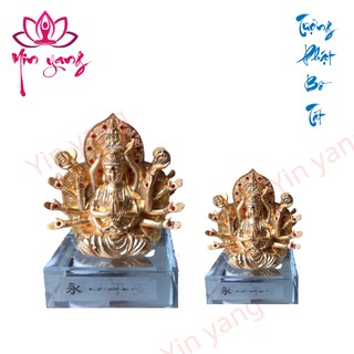 Tượng Bồ Tát Chuẩn Đề 2 Mặt Để Taplo Xe Hơi Ô Tô- Tặng Nước Hoa- Vật Phẩm Phong Thủy- Yinyang Shop