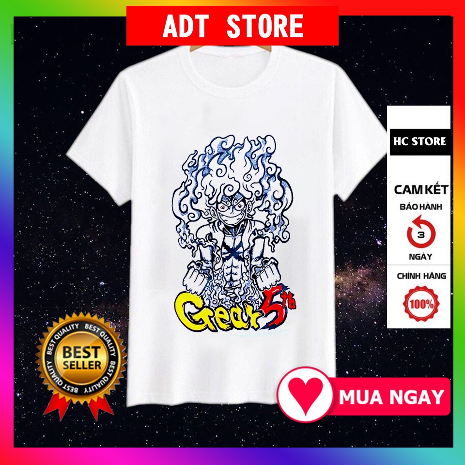 Áo thun one piece in hình luffy gear 5 mẫu HOT độc đáo giá siêu rẻ