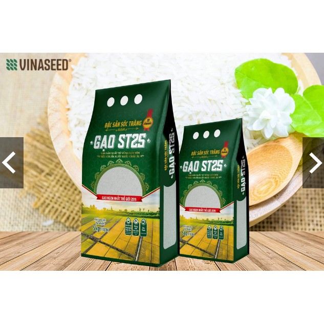 {Chính hãng} [Free ship] Gạo đặc Sản Sóc Trăng ST25 của VINASEED - Gạo ngon nhất Thế Giới 2019