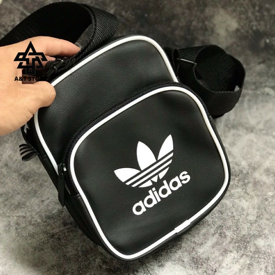 Túi Đeo Chéo Adidas Đen Vintage Mini Bag Classic Black Full Tag Code