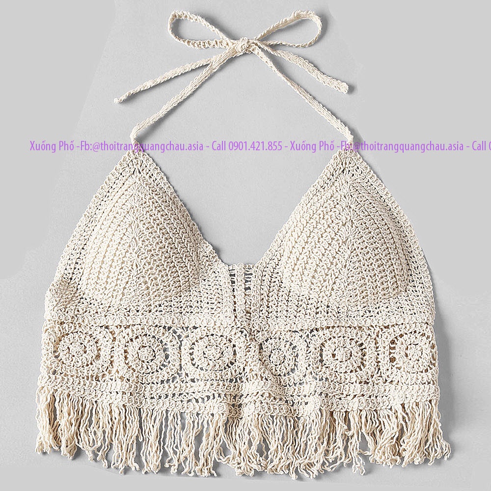 (Hàng Nhập) Áo crochet len móc đi biển kiểu dáng thời trang #65875
