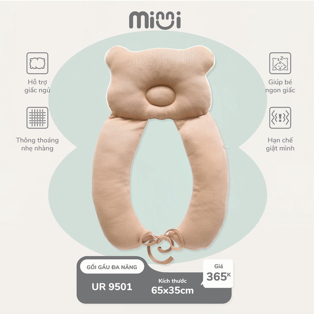 Gối chữ U chống giật mình lật nhào cho bé Ualarogo ruột bông giúp ngủ ngon 9501