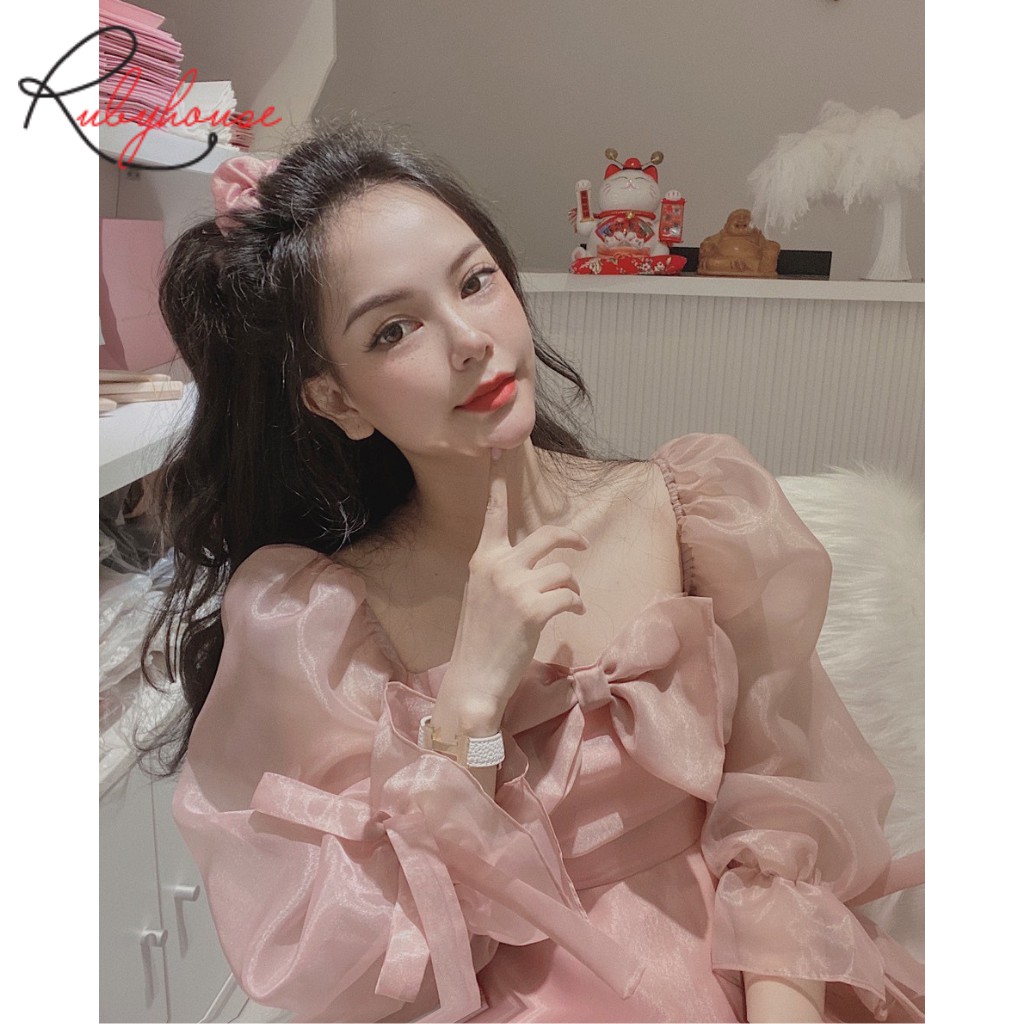 Váy Thiết Kế RUBY HOUSE - Kiểu Dáng Tiểu Thư Xinh Đẹp, Cổ Vuông, Tay Bồng, Chất Organza Cao Cấp 3030 | BigBuy360 - bigbuy360.vn