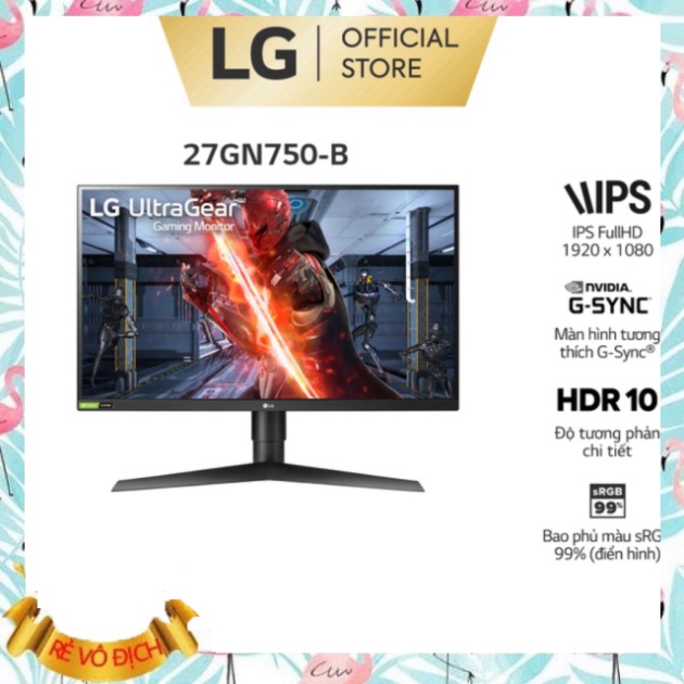 Màn Hình LG Ultragear™ 27GN750 27'' 16:9 FHD NVIDIA G-Sync IPS 1ms 240Hz HDR (SALE GIỜ VÀNG)