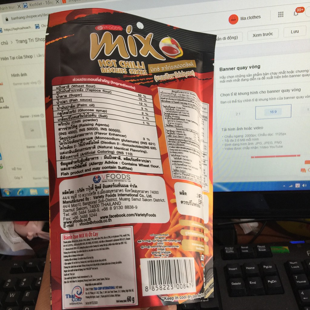 Snack Tăm Cay MIX , Bim Bim Que MIX Vị Ớt Cay Thái Lan Gói 60g