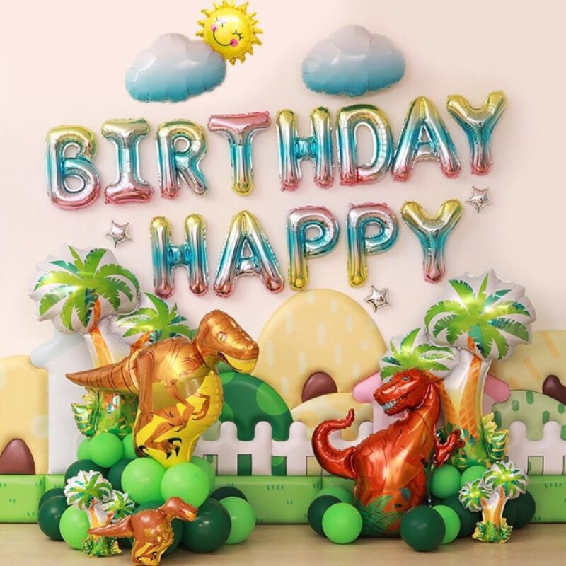 [KHUYẾN MẠI ] Set trang trí sinh nhật khủng long { TẶNG KÈM BƠM - BĂNG KEO CHUYÊN DỤNG }